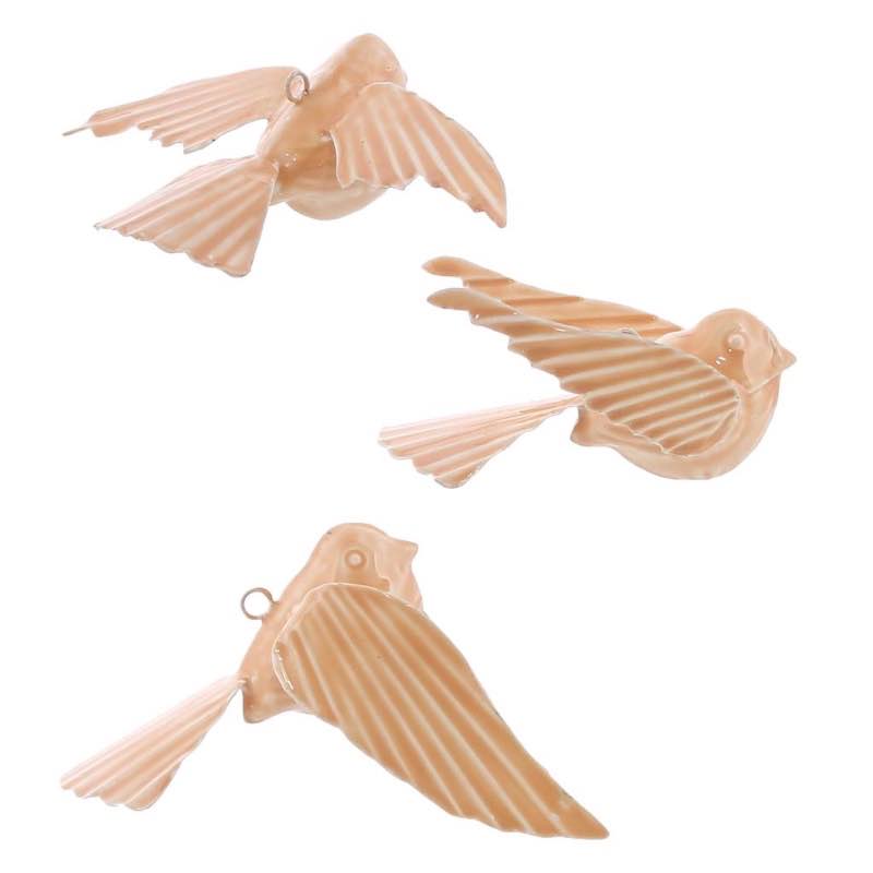 Tilda Ceramic Hanging Birds, Set of 3 - Pink